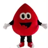 Fantasia de mascote de gota de sangue vermelho personagem de desenho animado traje de carnaval kits de anime mascote3162