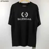 Tshirt Crew T Shirt Mężczyźni Bawełny Balencaigaly TEE Bawełniany druk pszenicy litera B Balencigaly Szyja