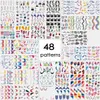 Autocollants Stickers 120 Design Nail Sticker Set Rotation Ruban Eau Autocollant Amour Géométrie French Tip Slider Sticker Décoratif Nail Sticker 230718