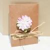 18x12cm Vintage Kraft Paper Handmade torkat blommakort med hampa rep kuvertkort solros nejlika rosan anpassad