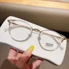 선글라스 둥근 안경 여성 남성 컴퓨터 반 푸른 빛 안경 프레임 투명한 광학 가짜 안경 학생 근시 프레임