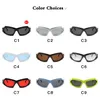 Y2K Cyberpunk lunettes de soleil femmes hommes personnalité marque de luxe lunettes de soleil argent noir nuances pilote extérieur Hiphop lunettes SG686