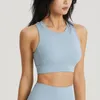 Tenue de yoga couleur unie Fitness Sport soutien-gorge dos croix boucle femmes sous-vêtement haut avec coussin de poitrine haute résistance entraînement complet Jog