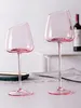 ワイングラスノルディックフラミンゴ斜め口紅ガラスハイバリューフェアリーライト豪華な家庭ゴブレットグレープシャンパン230719