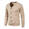 Men's Sweaters 2023 Autumn Winter V-neck Cardigan Men's Casual Slim Outwear Knit Sweater Jacket Korean Fashion Solid Colour Men's Clothing L230719