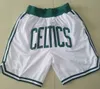 Vintage Just Green Don Basketball Shorts Just Don Short mit Taschen Retro 2008 Weiße Herren Reißverschluss Kurze genähte Team Basketball Shorts S-XXL