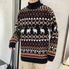 Männer Pullover Herbst Winter Rollkragen Halbe Herren Pullover Warme Druck Geräumige Oc YQ Langarm Kleidung Gestrickte Casual Pullover Drop verschiffen L230719