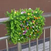 Decorative Flowers 60cm 40cm 4cm Artificial Ivy Leaf Plastic Garden Screen Rolls Wall Landscaping Fake Turf Plant Background Decorations