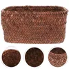 Dinnerware Sets Water Hyacinth Desktop Woven Basket Weave Sundries Organizer Seaweed Living Room Organizing Baskets Storage Container