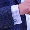 Cuff Links KFLK Jewelry French shirt cufflink for mens Brand Blue Crystal Cuff link Luxury Wedding Button male High Quality guests 230719