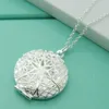Kedjor 925 Sterling Silver Round Po Frame Pendant Necklace Chain Woman Charm Fashion Jewel Christmas Gift