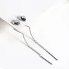 Dangle Boucles D'oreilles LKO Réel 925 En Argent Sterling Simple Coeur Goutte Pour Les Femmes Classique Gland Oreille Goujons Fille Cadeau Fine Bijoux Ornements