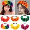 Sunflower Crown Headbands Boho Style Headband Accessory Wedding Festivals Floral Hair Band Adjustable Elastic Ribbon Head Bands