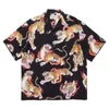 مسارات الرجال Quaity Flame Tiger Printing Wacko Maria Shirt Shirt Men Women Hip Hop Hawaii Beach Seaside Holiday T 230718