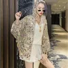 Женские траншеи Coats xpqbb роскошная блестящая куртка для блеска женская модная уличная одежда на молнии на молнии