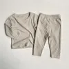 Completi abbigliamento Pigiama Set Top Pantaloni 2 pezzi Baby Spring Stretch Comodo vestito da casa Ragazzi Ragazze 2023 Vestiti 1-3Y