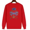 Męskie bluzy z bluzami zwykłymi mężczyznami designerski rhinestone bluza pullover hip hop uśmiech na bluzie