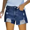 Short actif femme décontracté taille moyenne Denim extensible été Jean pantalon à fleurs sauvages pour les femmes