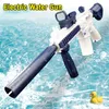 Gun Toys Summer Fullt Automatic Electric Water Gun Closeble Long-Range Continuous Firing Space Party Game Splash Kids Toy Boy Gift 230718