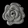 Elegant Sparkly Full Rhinestone Crystal Diamante Wedding bridal Large Rose Flower Brooch Pin Party prom Gift Accessory300P