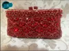 イブニングバッグxiyuan女性ラインストーンクラッチ財布パーティーのための赤いミノーディエールバッグ