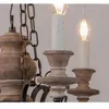 Chandeliers American Retro Rustic Chain Pendant Chandelier Led Light For Restaurant 6 Heads Solid Wood Art Design Study Bedroom Indoor Lamp