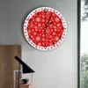 Wandklokken Rode Sneeuwvlok Kerst Winter Klok Grote Moderne Keuken Eetkamer Ronde Slaapkamer Stil Hanghorloge