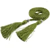 Belts Woven Fringe Belt Thin Tassel Knot Decorated Solid Color Waist Chain Rope Line Waistband Lady Skirt Strap