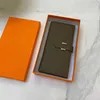 Cartera de mano de moda para mujer, Cartera de cuero pu, carteras con una sola cremallera, monedero clásico largo para mujer con caja naranja card327e