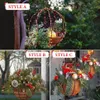 Weihnachtsdekorationen, hängende Dekoration, leuchtender künstlicher Blumenkorb mit Lichtschnur, DIY-Ornament, Outdoor-Dekoration