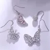 Brincos Vintage Libélula Borboleta Gota Para Mulheres Meninas Brincos de Cristal de Zircônio Brincos Pendentes Jóias de Casamento Presentes de Aniversário