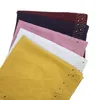 Scarves Foreign Trade Rhinestone Monochrome Cotton And Linen Women's Square Scarf Headscarf Autumn Winter Girls' Shawl S