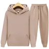 Nya ankomst Men's Tracksuits Solid Color Pullover Hoodie Casual Sports Suits fleece-fodrade jackor för kvinnor unisex fritidskläder