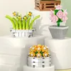 Blocchi Mini blocchi di costruzione in vaso Piante succulente Bonsai Fiori Decorazione domestica Giocattoli educativi per bambini Regali di festa R230718