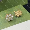 Luxury Pearl Stud for Women Floral Charm Earrings Designer Hoop Earring Ladies Ear Loop Luxury Jewelry