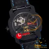 AXF Octo 102910 Hand Winding BVL206 Tourbillon Mecânico Mens Watch Sapphire PVD All Black Blue Skeleton Dial Bracelete Relógios Super Editon Swisstime B2