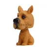 Dekoracje wnętrz Mini 3D Puppy Car Dashboard Decor Zabawki w ozdobach samochodów Kijnie drganie psa bobblehead husky urocze auto akcesoria wnętrza x0718