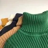 Pullover jesienna zima dzieci ciepłe swetry dzieci topy pullover długie rękawy z litej drutki stretch baza sweter dla dzieci ubrania dziecięce HKD230719