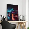 Giappone JDM Neon Cyberpunk Animale Tela Pittura Estetica Car Poster Lupo 911 Sport GTR Fuji Wall Art Home Living Room Decor 06