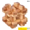 IQ Brain Teaser Kong Ming Lock3D木製インターロックバールパズルゲームおもちゃの大人のための子供