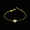sell copper gold plated natural stone jewelry whole peach heart agate Malachite Bracelet for women charms jewelry gift fou259Z