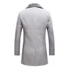 Hommes Trench Coats Hommes Hiver Longues Vestes Mélanges De Laine Bonne Qualité Mâle Slim Fit Pardessus Automne Taille 5XL