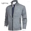 Heren Truien Effen Kleur Stand Kraag Mode Vest Trui Gebreide Jas Heren Jas Merk Kleding Zip Man Casual