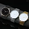 Armbanduhren Genf Herrenuhr Ultra Thin Mesh Gürtel Quarz für Frauen Männer Einfache Sport Mode Armbanduhr Uhr Reloj Muje 2023