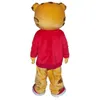 2018 usine mignon Daniel le tigre veste rouge personnage de dessin animé mascotte Costume fantaisie Dress331B