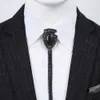 Bolo bağları ucuza dropshipping Western kovboy Hint Kabilesi Bolo Tie Erkekler Moda Okları Çiçekler Rhinestone Corbatas Para hombre HKD230719