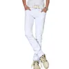 Weiße Jeans Herren Baumwolle Cowboyhose Herren Mode Business Freizeit Slim Elastic Cleaning Jeans 28-40248i