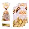 Present Wrap Gold Print Bouquet Pocket Opp Flat Festive Food Bundle Liten Plastic Pavla Packaging