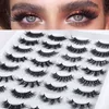 Großhandel 16 Paar natürliche falsche Wimpern, dick, gekräuselt, flauschig, künstliche Nerz-8D-Wimpern, Make-up-Tools