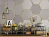 Wallpapers Contemporary Metallic Abstraction Is Aureate Geometrical Mural Sitting Room Bedroom Setting Wall